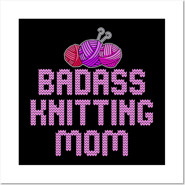 badass knitting mom Wall Art by Jabinga